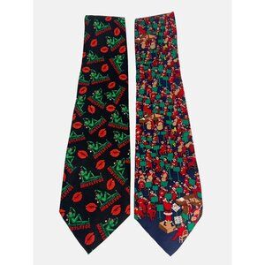 2 Christmas Ties Alynn Neckwear Christmas Concert & Frog Meet Me Under Mistletoe